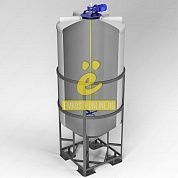 Емкость ФМ 2000 литров в обрешетке с лопастной мешалкой
