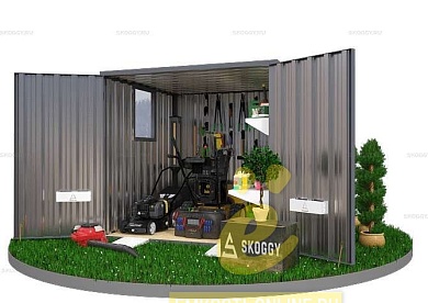 Хозблок с плоской крышей и окном SKOGGY 2M
