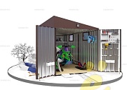 Хозблок с односкатной крышей и двумя окнами SKOGGY 4M