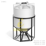 Емкость с полным сливом К 2000 литров с обрешеткой
