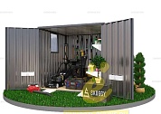 Хозблок с плоской крышей и окном SKOGGY 2M