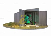 Хозблок SKOGGY секционный с односкатной крышей 6 х 2 м