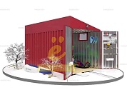 Контейнер для Хранения с Односкатной Крышей и Двумя Окнами SKOGGY 4м