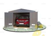 Широкий хозблок для хранения с двускатной крышей SKOGGY 6M